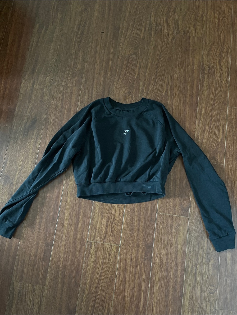 Gymshark Black Cropped Sweatshirt with Logo